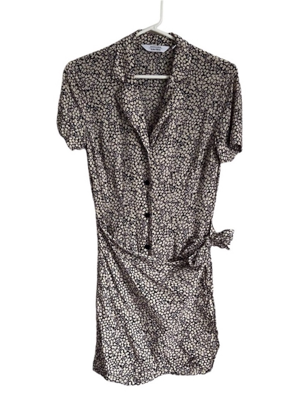 & Other Stories Stockholm Atelier Floral Daisy Mini Dress Wrap Tie Side Size 4